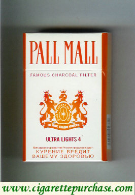 Pall Mall Famous Charcoal Filter Ultra Lights 4 cigarettes hard box